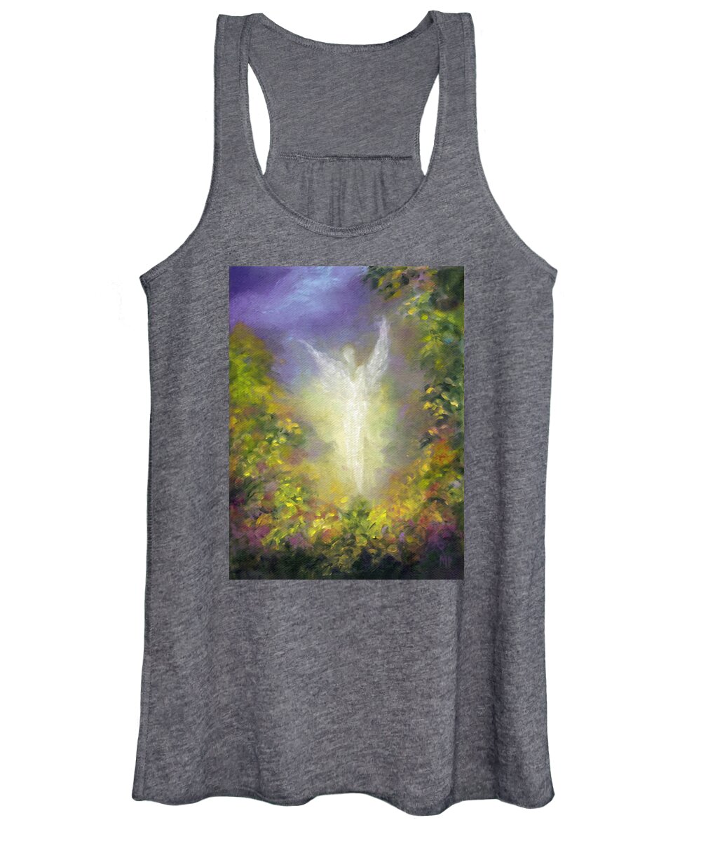 Angel Women's Tank Top featuring the painting Blessing Angel by Marina Petro