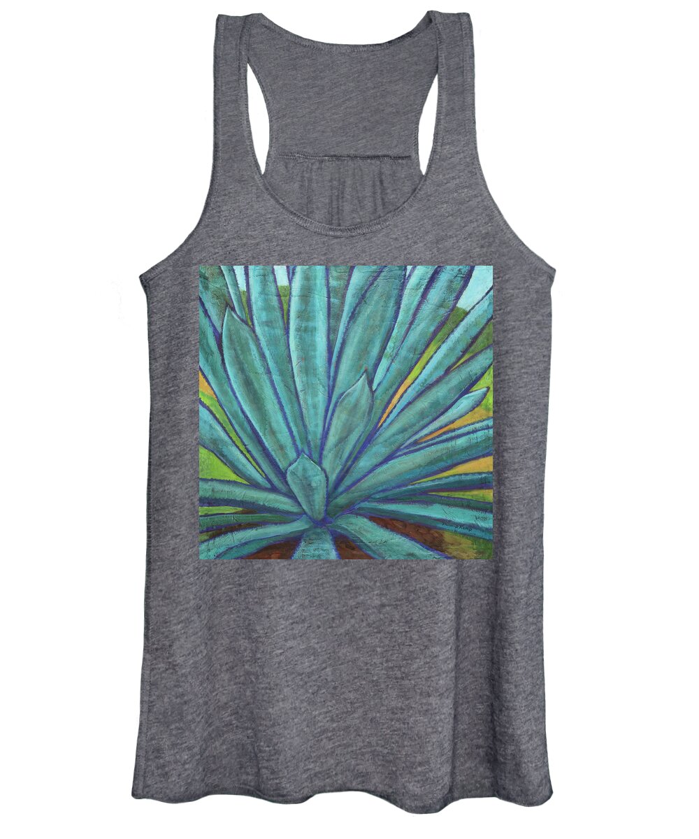 Coconut Bliss Women's Tank Top featuring the painting Blissful Agave by Tara D Kemp