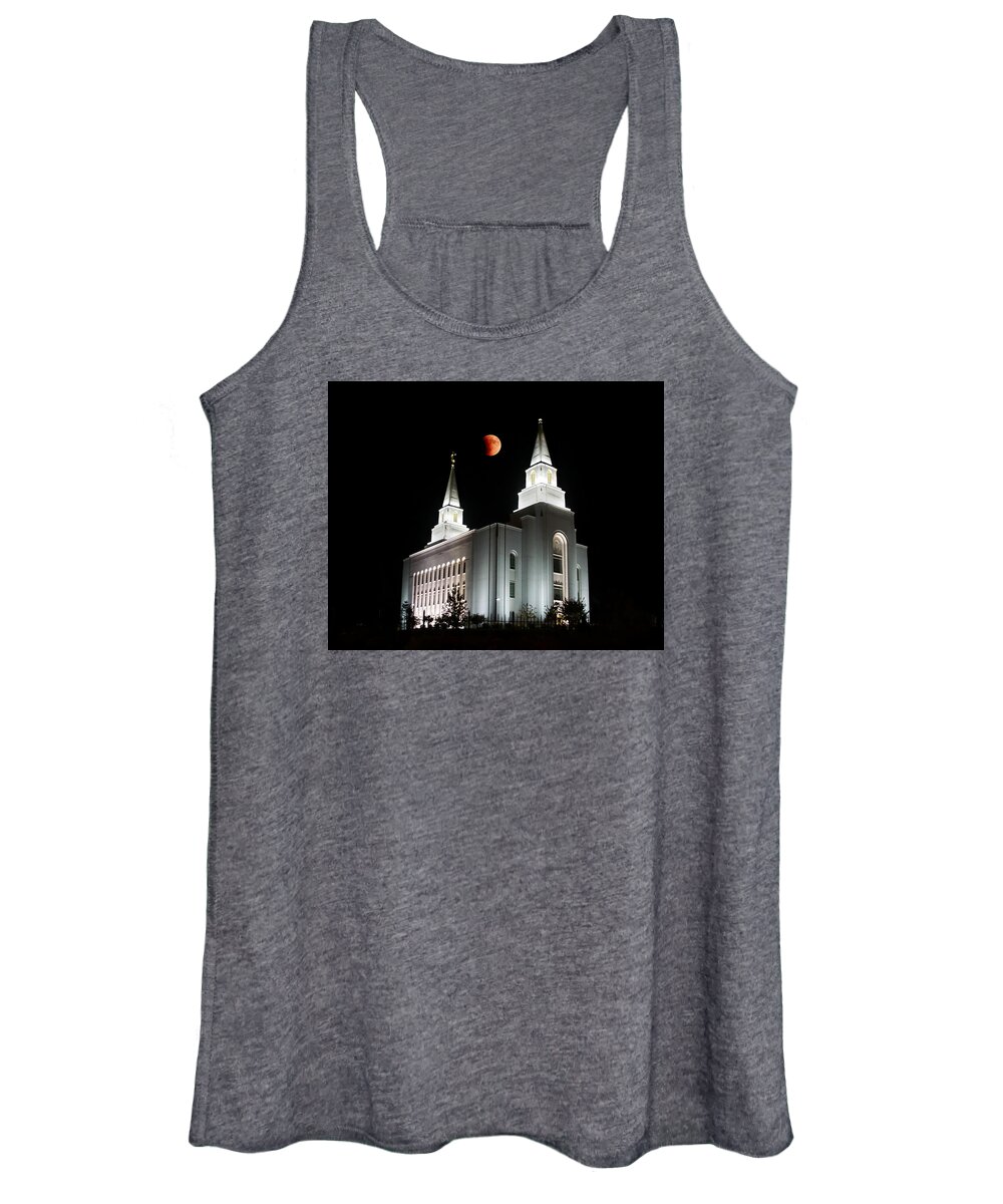 Blood Moon Women's Tank Top featuring the photograph Blood Moon by Alan Hutchins