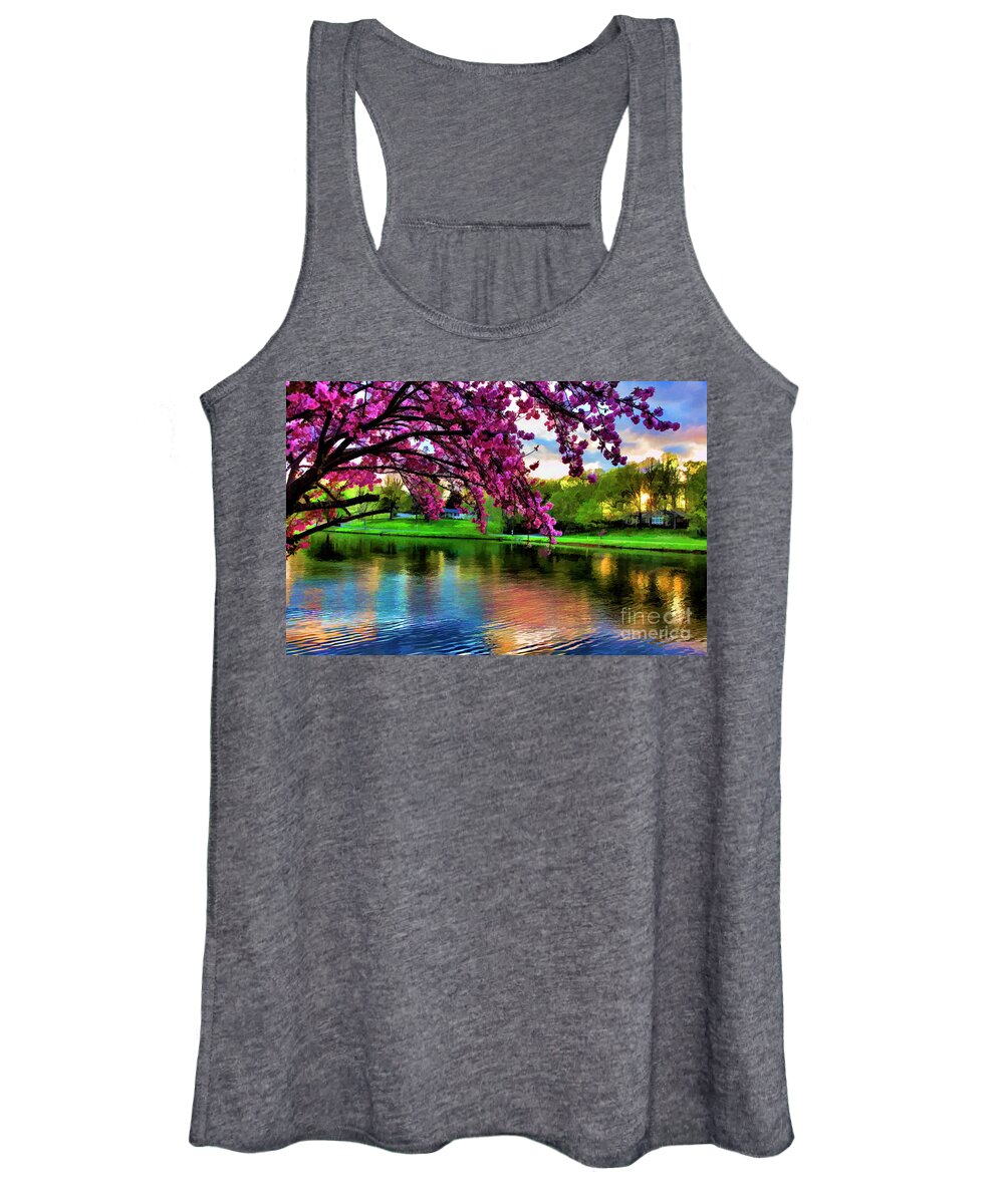 Landscape Women's Tank Top featuring the photograph Beautiful Blossoms Landscape Tennessee USA by Chuck Kuhn