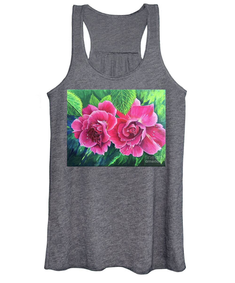 Blossom Buddies Women's Tank Top featuring the painting Blossom Buddies by Nancy Cupp