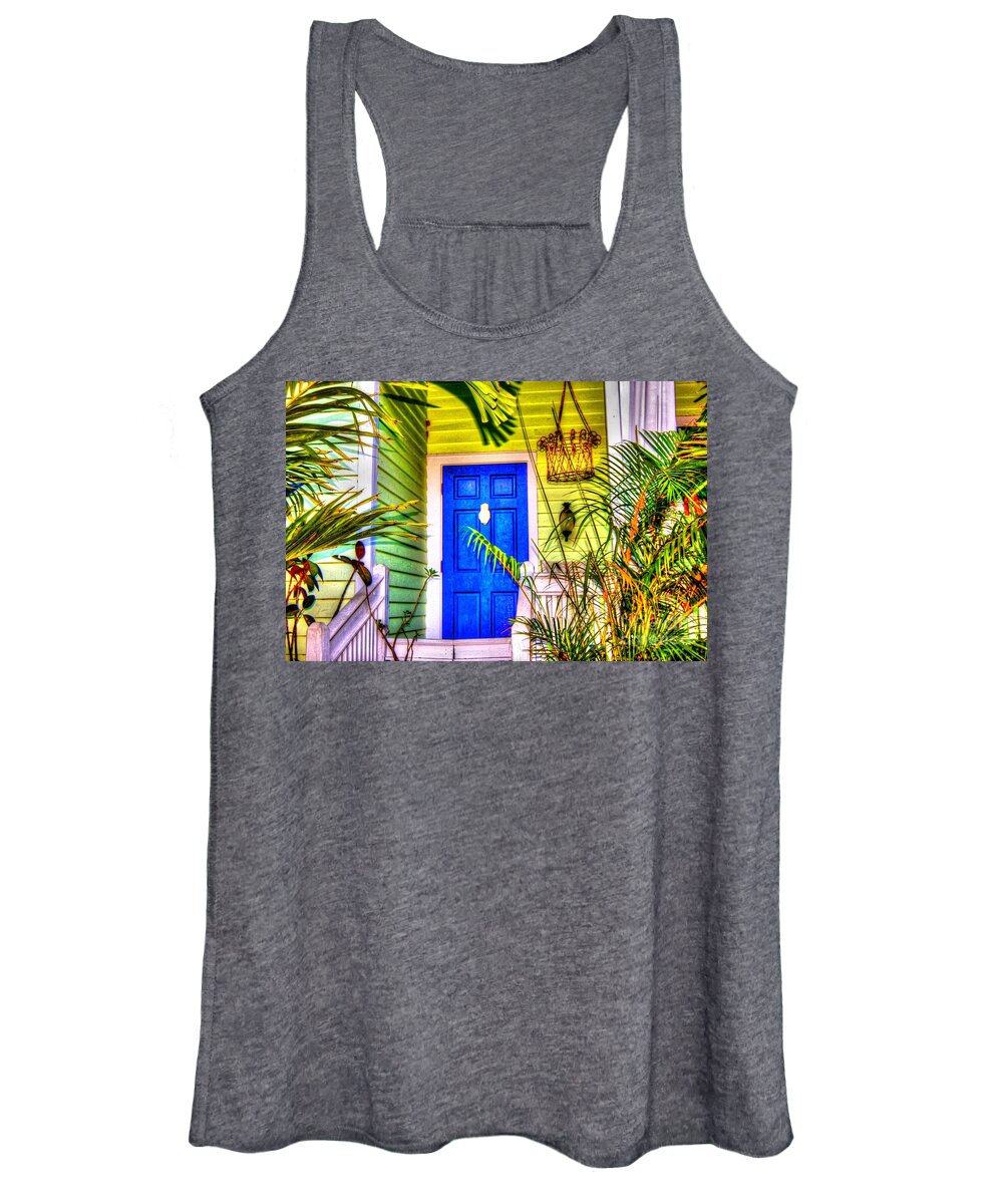 Door Women's Tank Top featuring the photograph Blue and Green by Debbi Granruth
