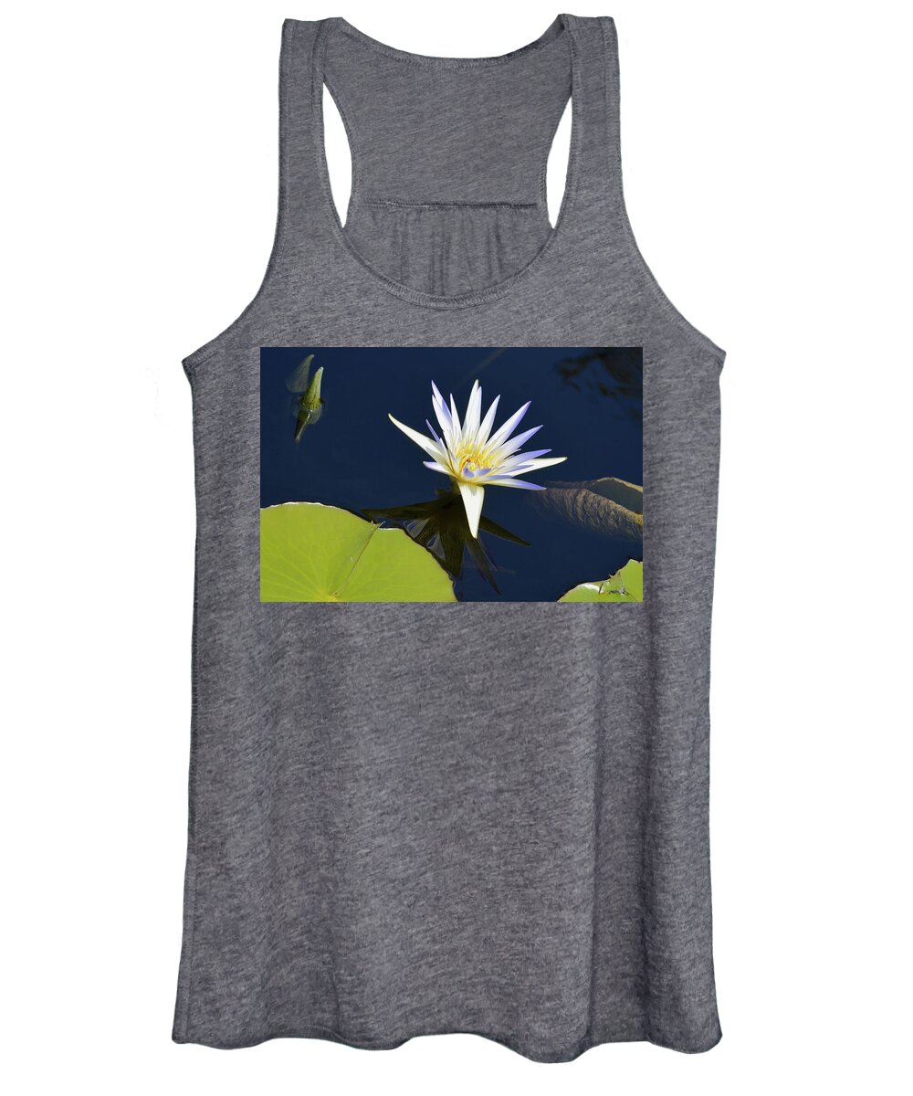 Longwood Gardens Women's Tank Top featuring the photograph Blue Lotus by Tana Reiff