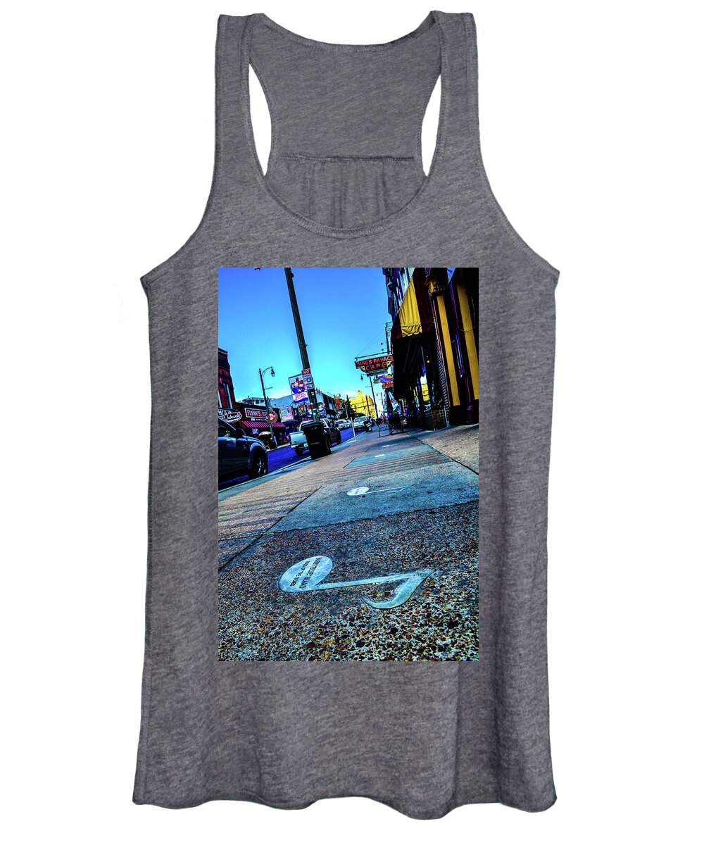 Memphis Women's Tank Top featuring the photograph Blue Notes on Beale by D Justin Johns
