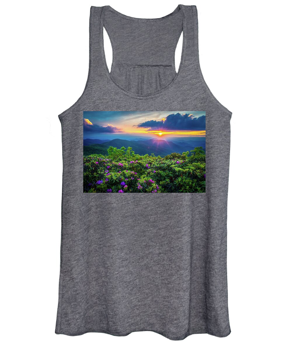 Spring Women's Tank Top featuring the photograph Blue Ridge Parkway NC Flowering Craggy by Robert Stephens