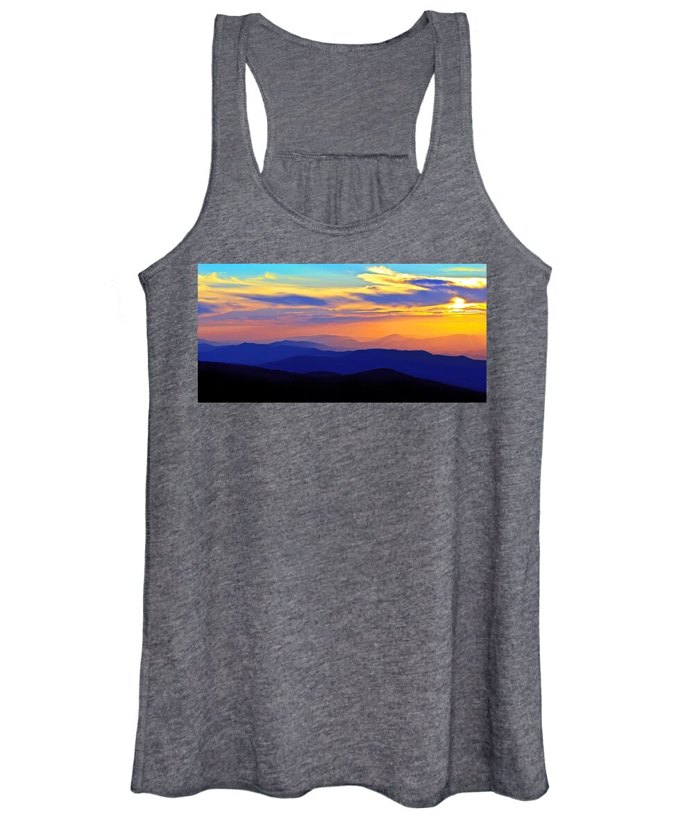 Blue Ridge Parkway Women's Tank Top featuring the photograph Blue Ridge Sunset, Virginia by The James Roney Collection