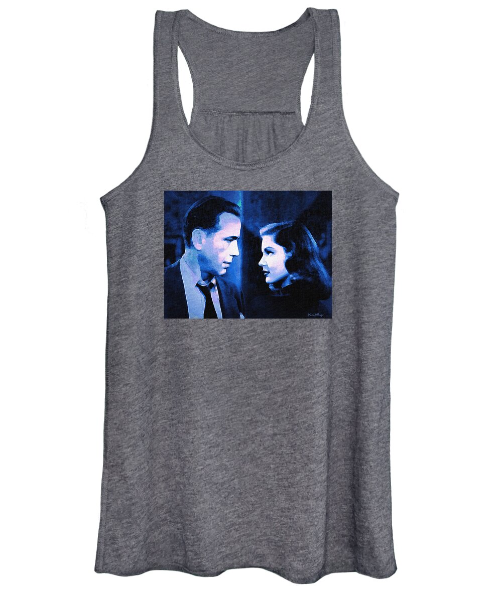 Bacall Women's Tank Top featuring the digital art Bogart and Bacall - The Big Sleep by Alicia Hollinger