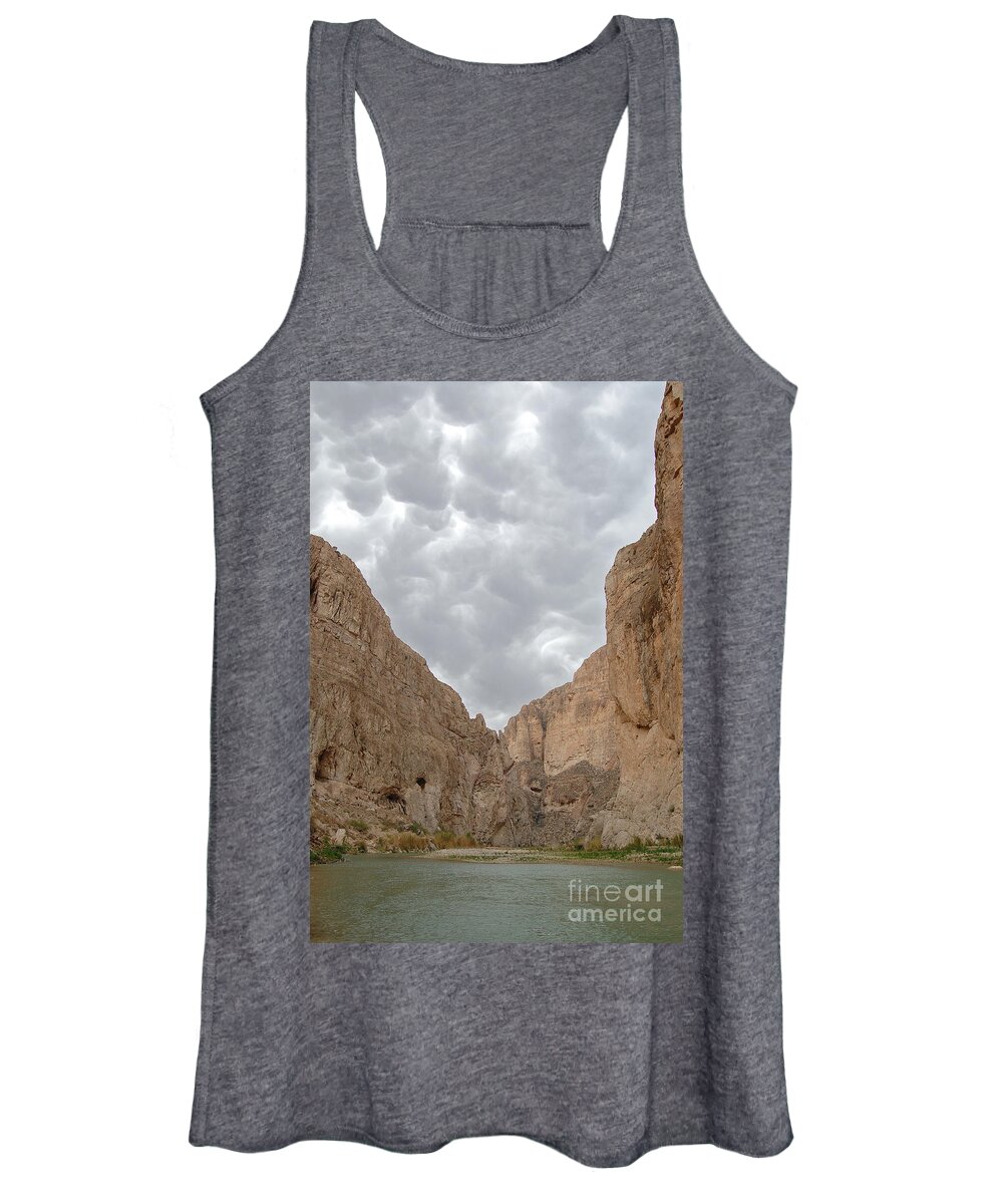 Big Bend National Park Women's Tank Top featuring the photograph Boquillas Canyon and Scalloped Clouds Big Bend National Park Texas by Shawn O'Brien