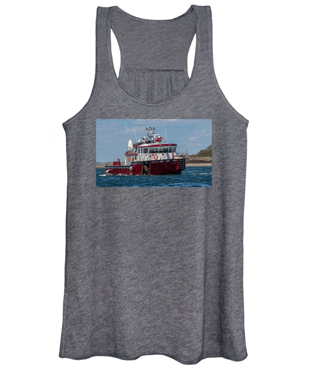 John S. Damrell Women's Tank Top featuring the photograph Boston Fire Rescue by Brian MacLean