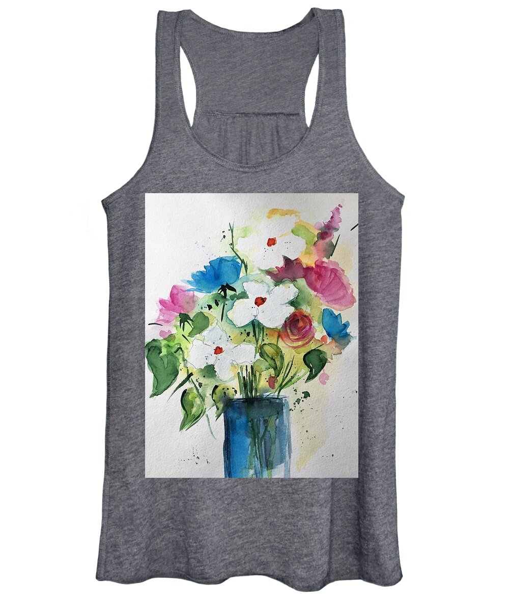 Flower Women's Tank Top featuring the painting Bouquet 4 by Britta Zehm
