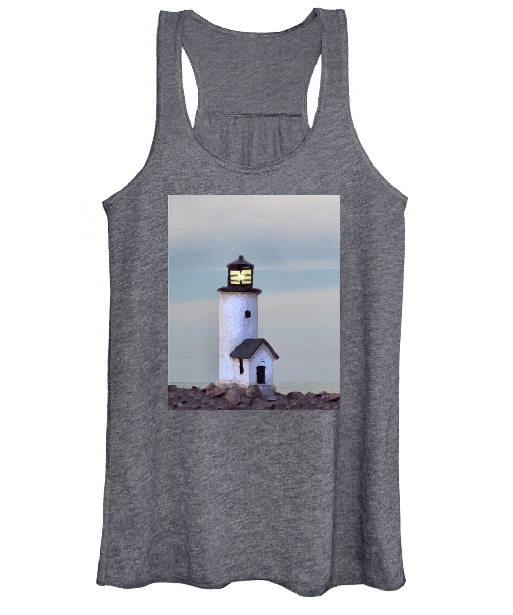 Nantucket Women's Tank Top featuring the digital art Brant Point Impression by Lin Grosvenor
