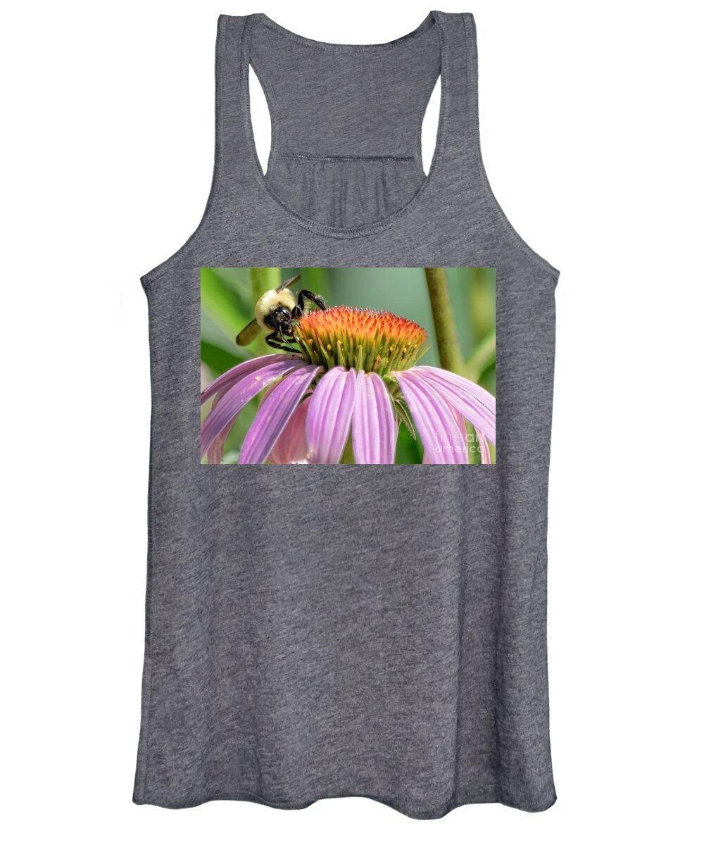 Bumblebee Women's Tank Top featuring the photograph Bumblebee on Purple Coneflower by Mary Ann Artz