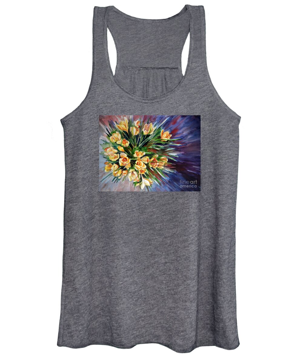 Flower Women's Tank Top featuring the painting Burst of Color by K M Pawelec