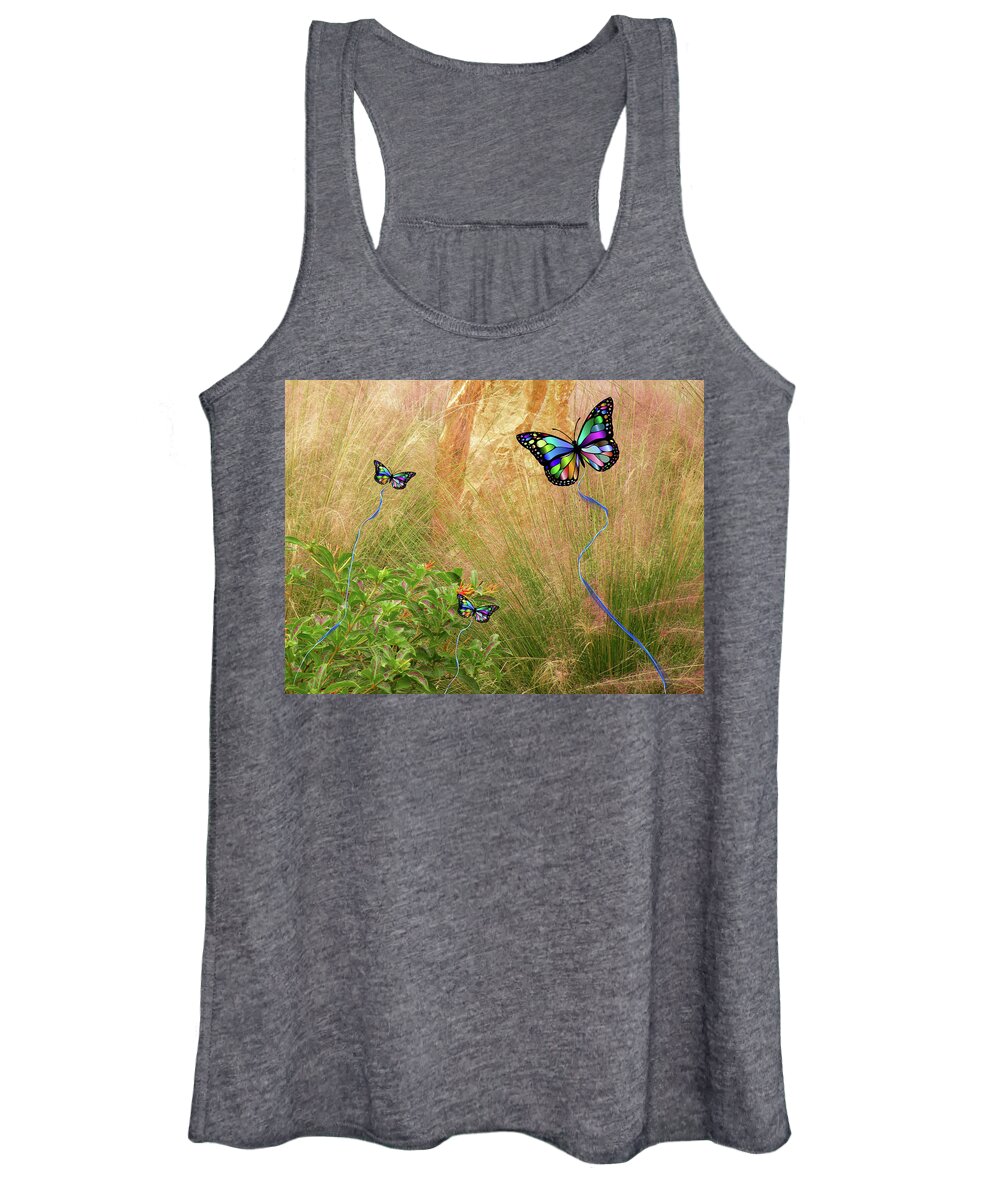 Butterflies Women's Tank Top featuring the mixed media Buterflies Dream by Rosalie Scanlon