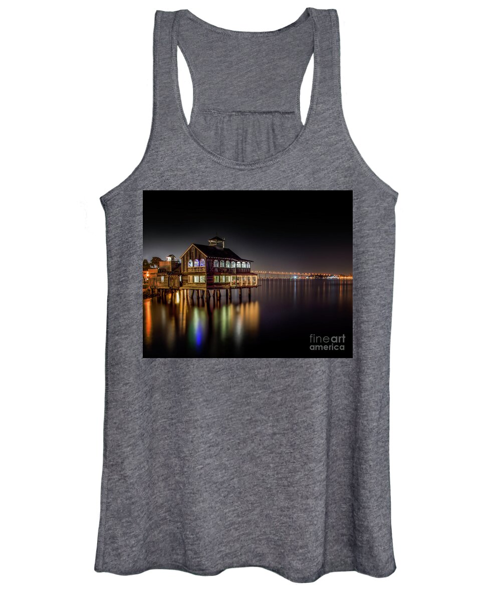 Architectural Women's Tank Top featuring the photograph Cafe On The Port by Ken Johnson