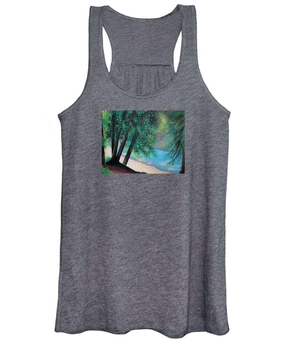 Landscape Women's Tank Top featuring the painting California Magic by Helena Tiainen