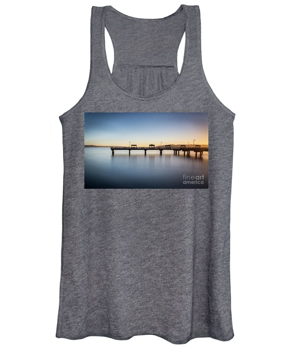 Pier Women's Tank Top featuring the photograph Calm Morning At The Pier by Sal Ahmed