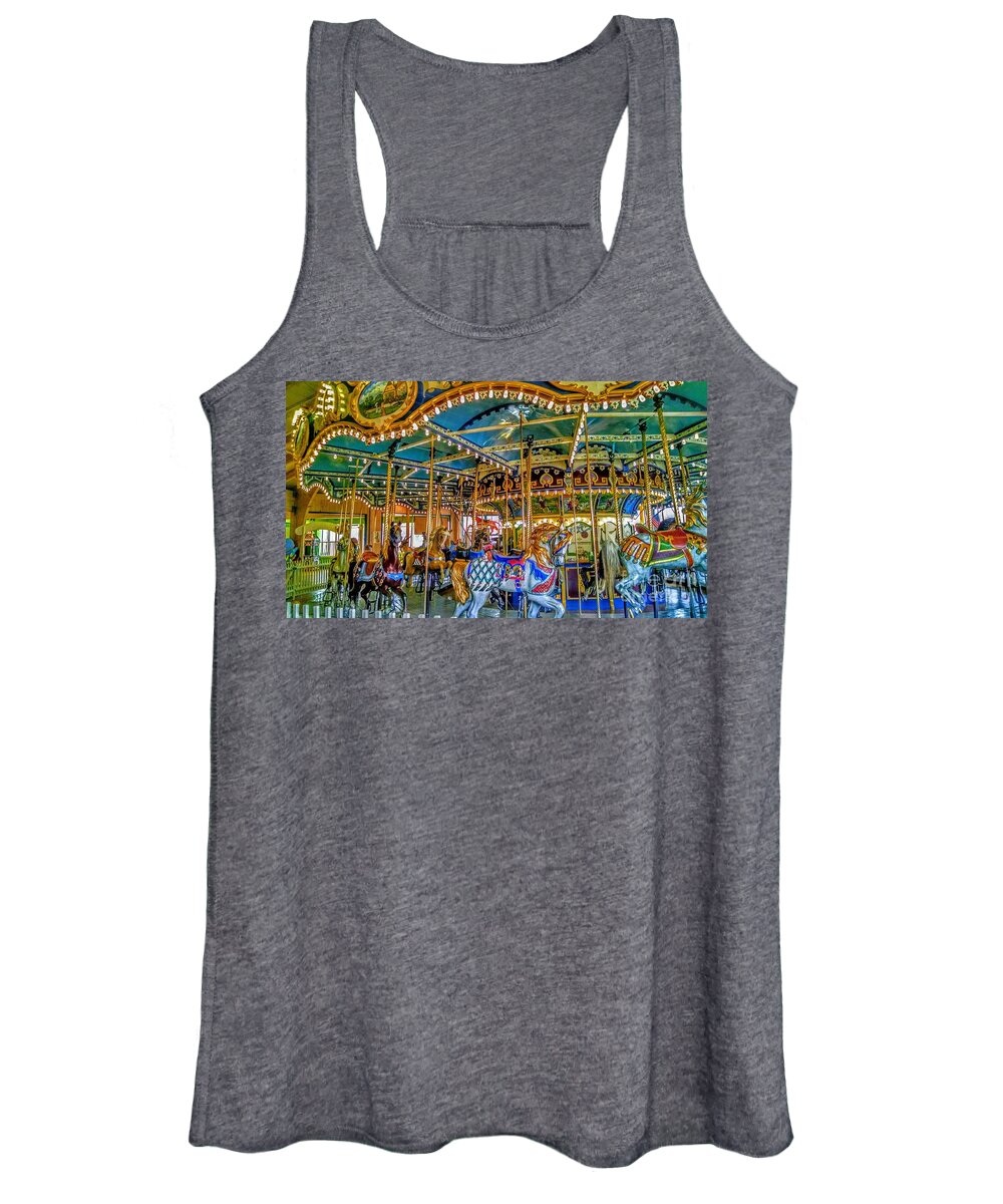 Carousel Women's Tank Top featuring the photograph Carousel at Peddlers Village by Christopher Lotito