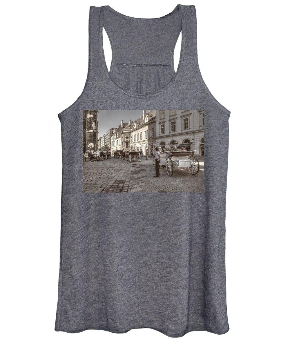 Austria Women's Tank Top featuring the photograph Carriages back to Stephanplatz by Roberto Pagani