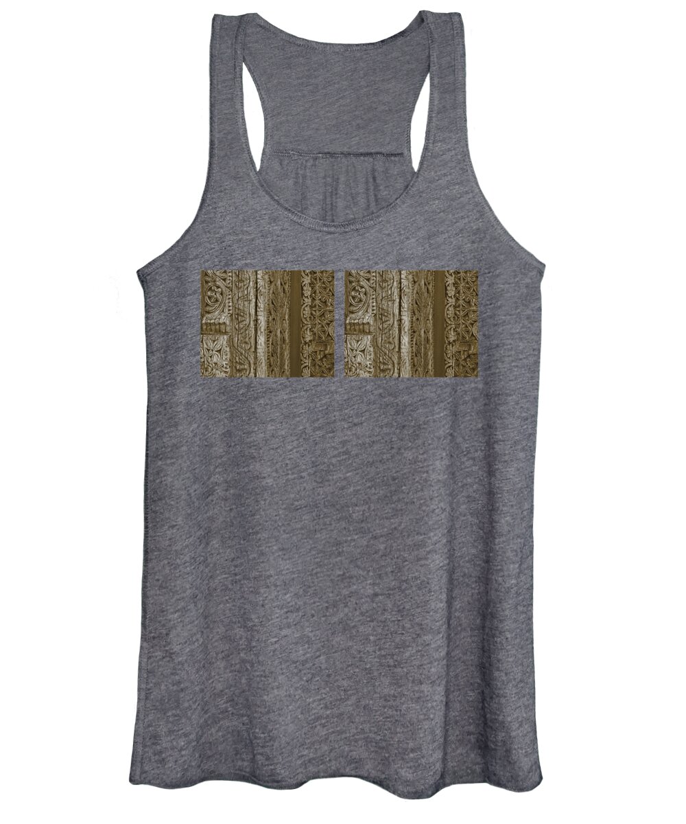 Southwestern Women's Tank Top featuring the photograph Carving - 2 by Nikolyn McDonald