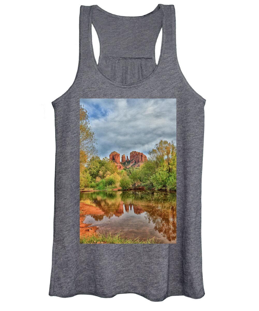 Cathedral Rock Women's Tank Top featuring the photograph Cathedral Entrances US by Tom Kelly