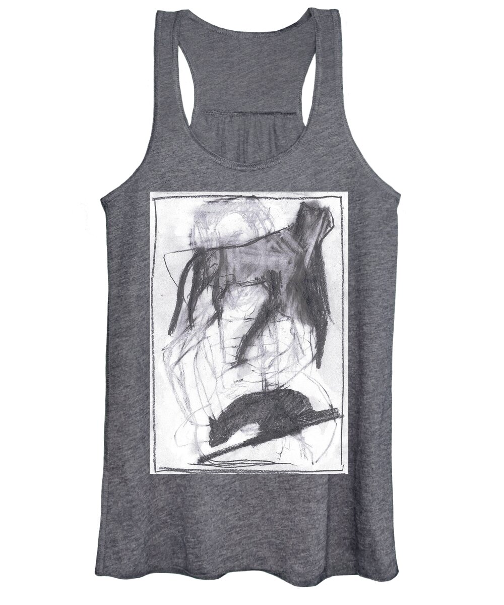 Sketch Women's Tank Top featuring the drawing Cats by Edgeworth Johnstone