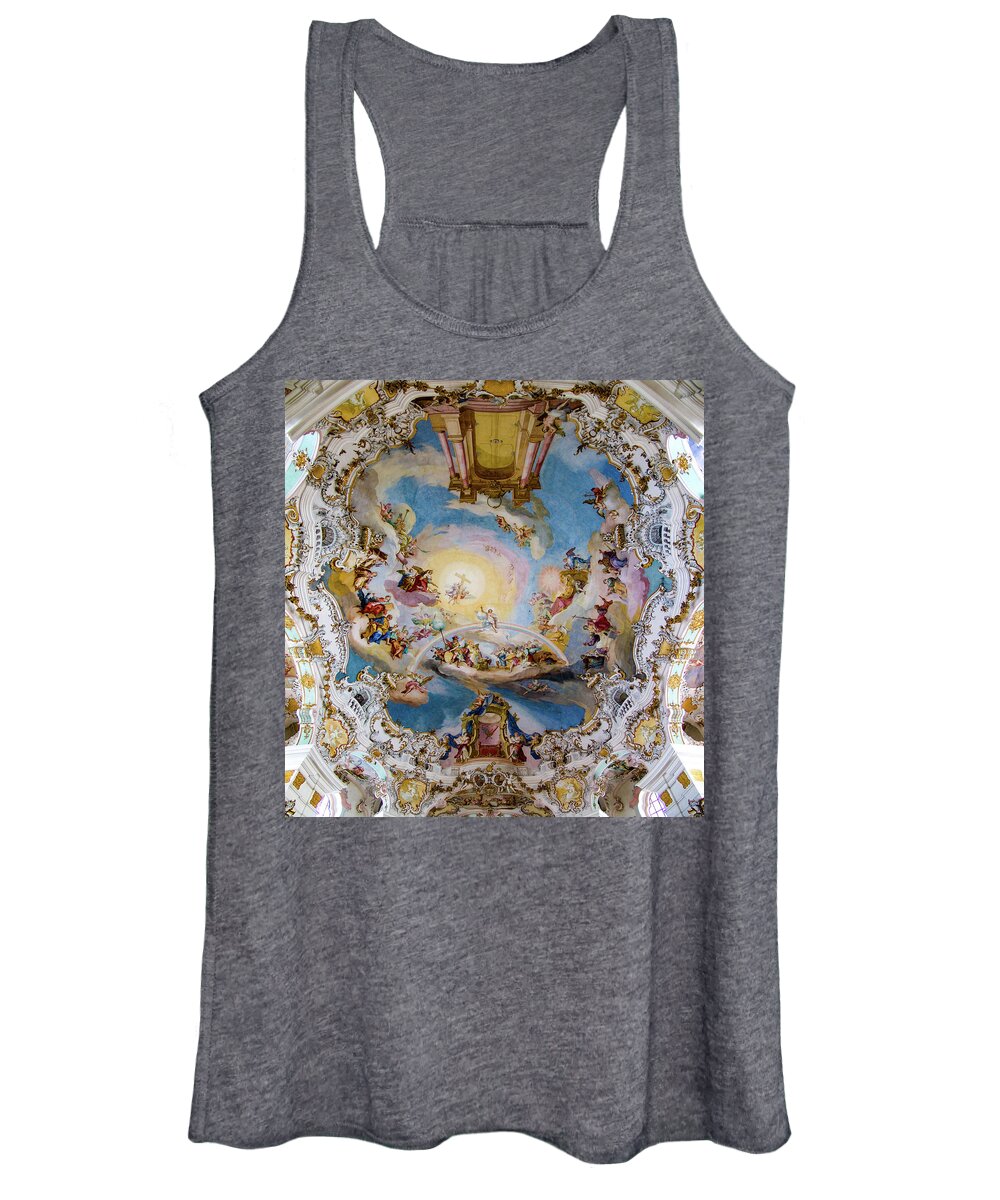 Holy Women's Tank Top featuring the photograph Ceiling of the White Church by Tim Dussault