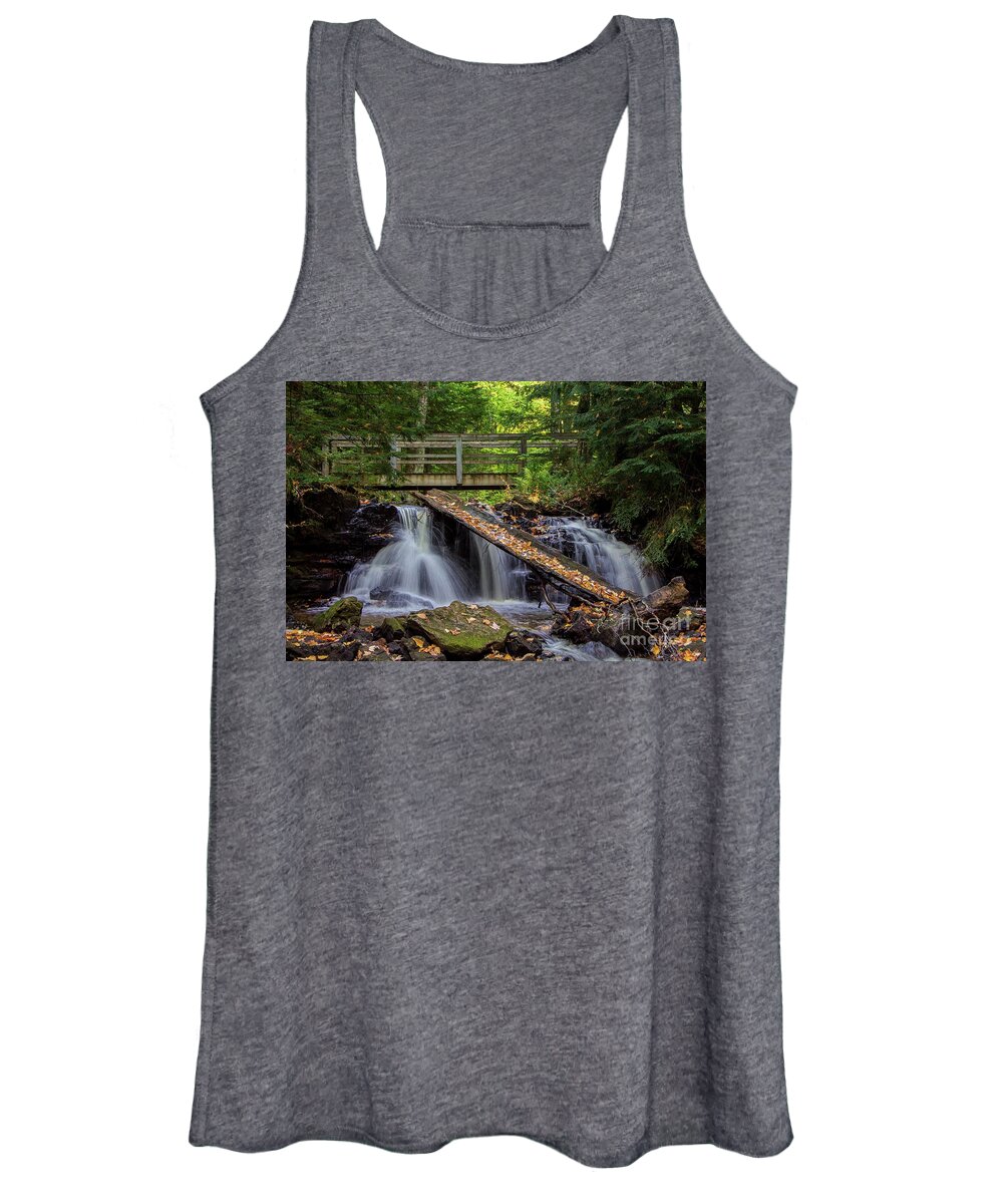 Waterfalls Women's Tank Top featuring the photograph Chapel Falls Autumn Colors Pictured Rocks -2241A by Norris Seward