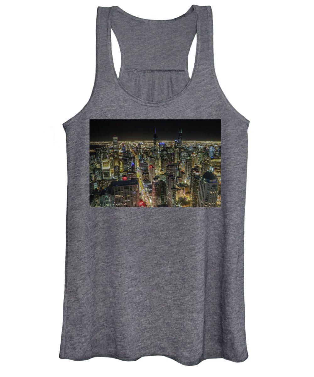Chicago Women's Tank Top featuring the photograph Chicago Lights by Tony HUTSON