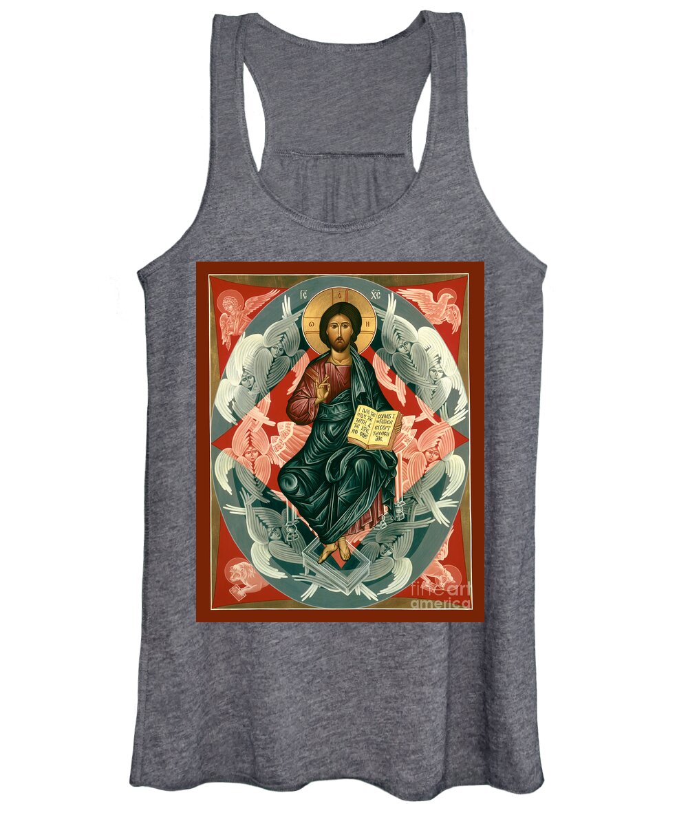 Christ Enthroned Women's Tank Top featuring the painting Christ Enthroned - RLCEN by Br Robert Lentz OFM