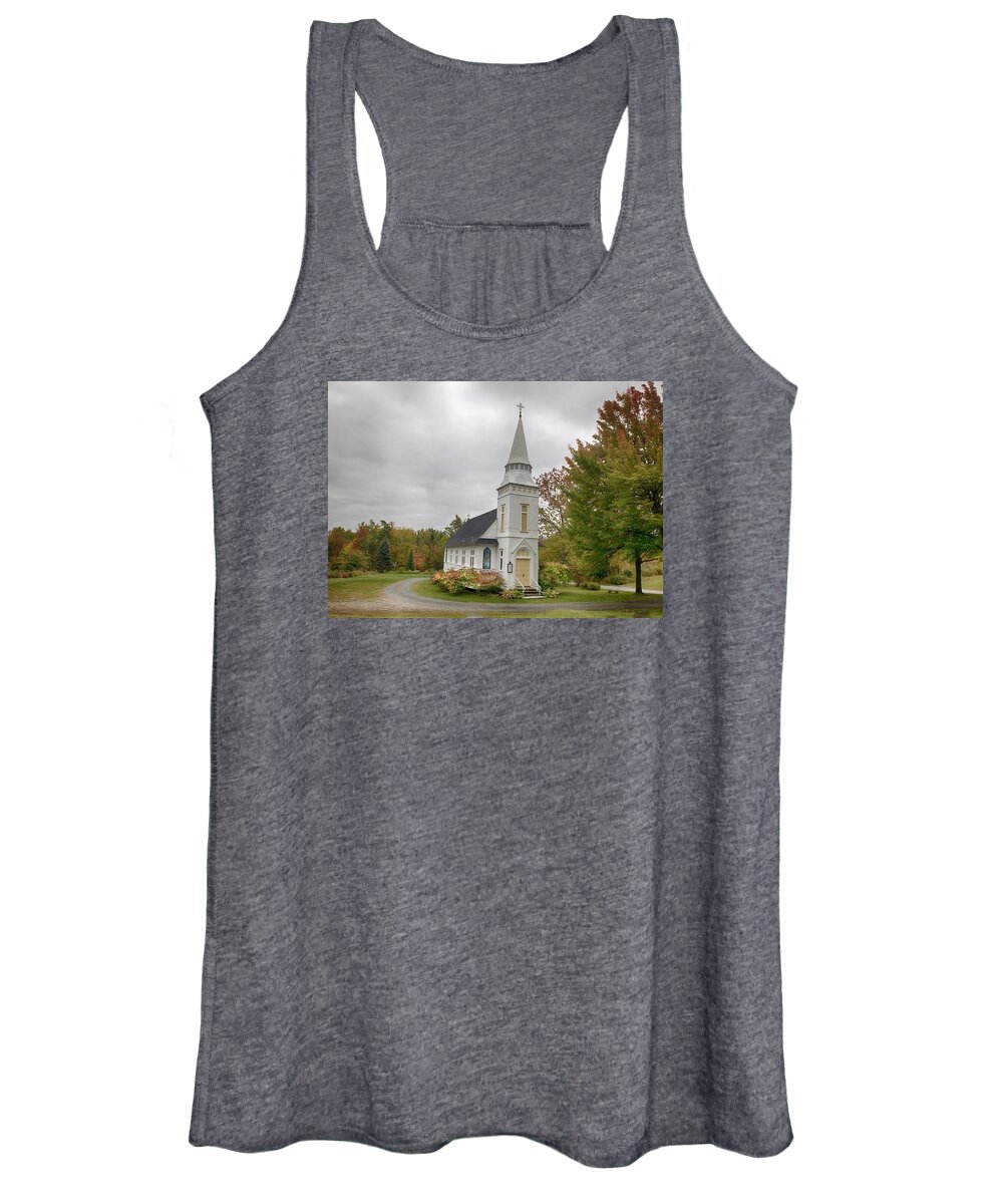 Autumn Women's Tank Top featuring the photograph Church at Autumn by Patricia Dennis