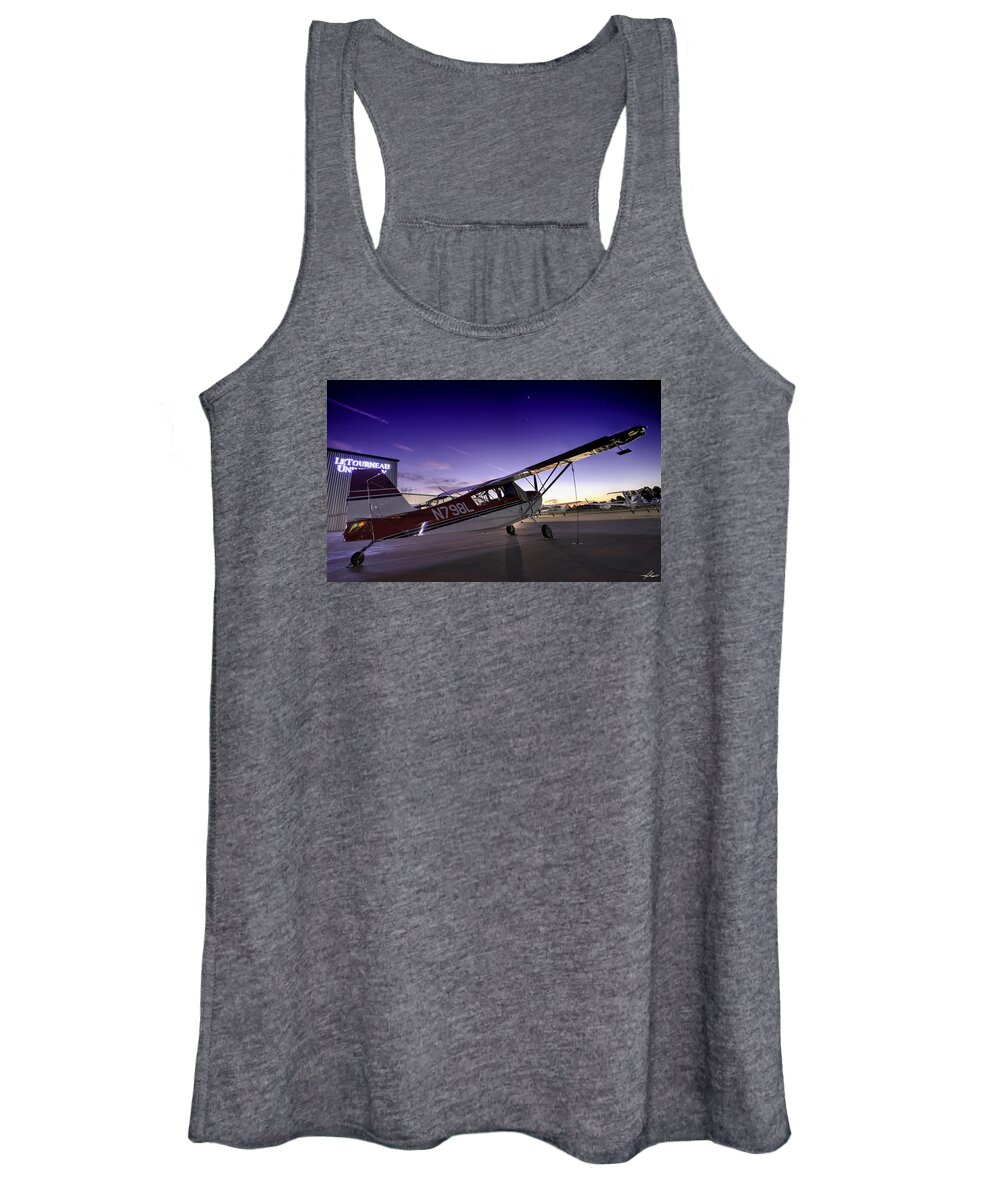 Aircraft Women's Tank Top featuring the photograph Citabria in the Twilight of Dawn by Phil And Karen Rispin