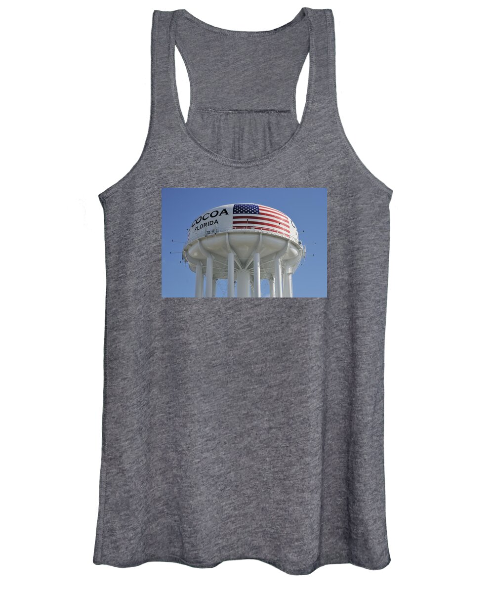 Water Tower Women's Tank Top featuring the photograph City of Cocoa Water Tower by Bradford Martin