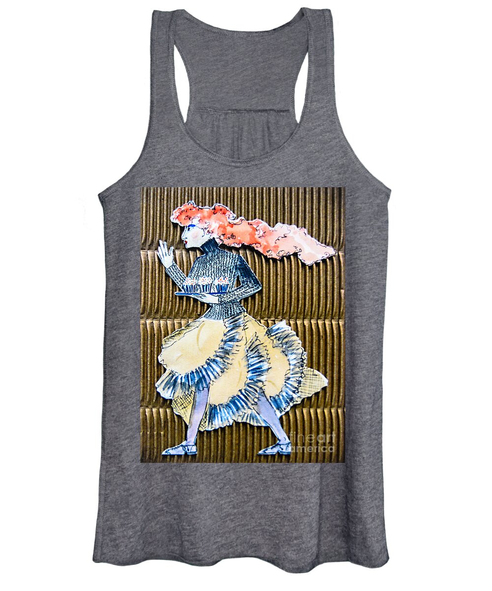 Cupcae Women's Tank Top featuring the painting Claire by Marilyn Brooks