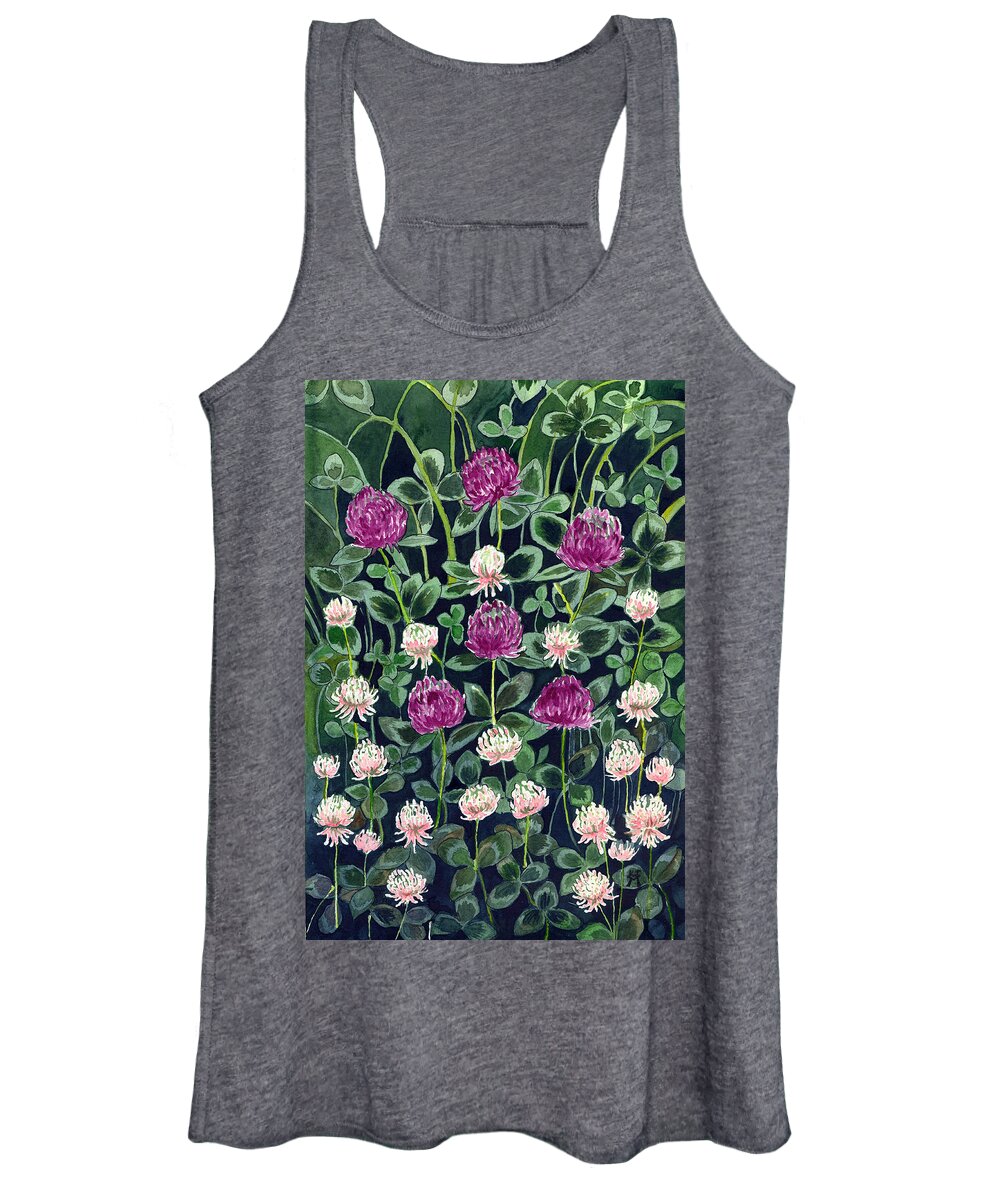 White Clover Women's Tank Top featuring the painting Clover by Katherine Miller