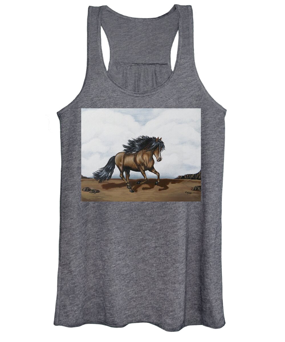 Horse Women's Tank Top featuring the painting Coco by Teresa Wing