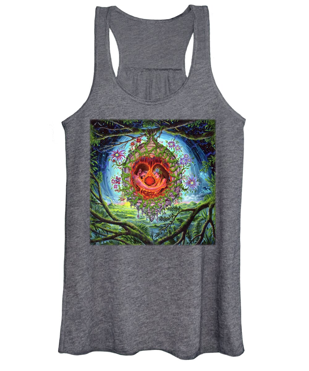 Landscape Women's Tank Top featuring the painting Cocoon by Mark Cooper