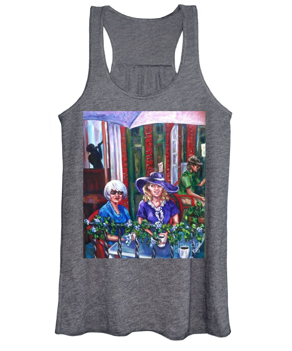 Friends Women's Tank Top featuring the painting Coffee in Pirates' Alley by Beverly Boulet