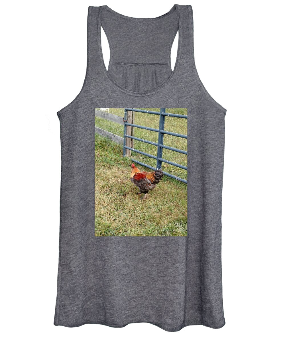 Chicken Women's Tank Top featuring the photograph Colorful Chicken by Anita Adams