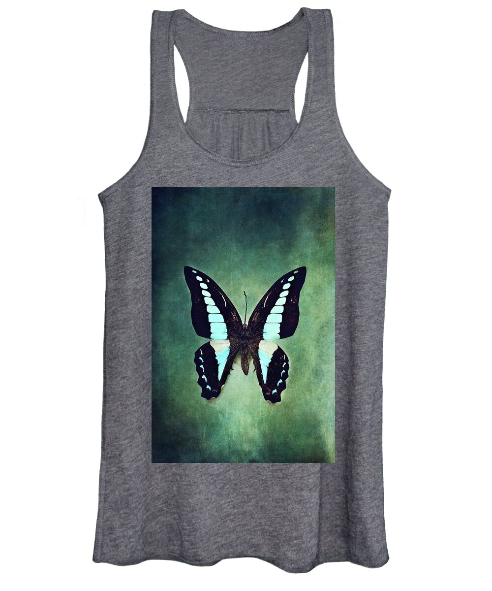Graphium Sarpedon Women's Tank Top featuring the photograph Common Bluebottle Butterfly by Stephanie Frey