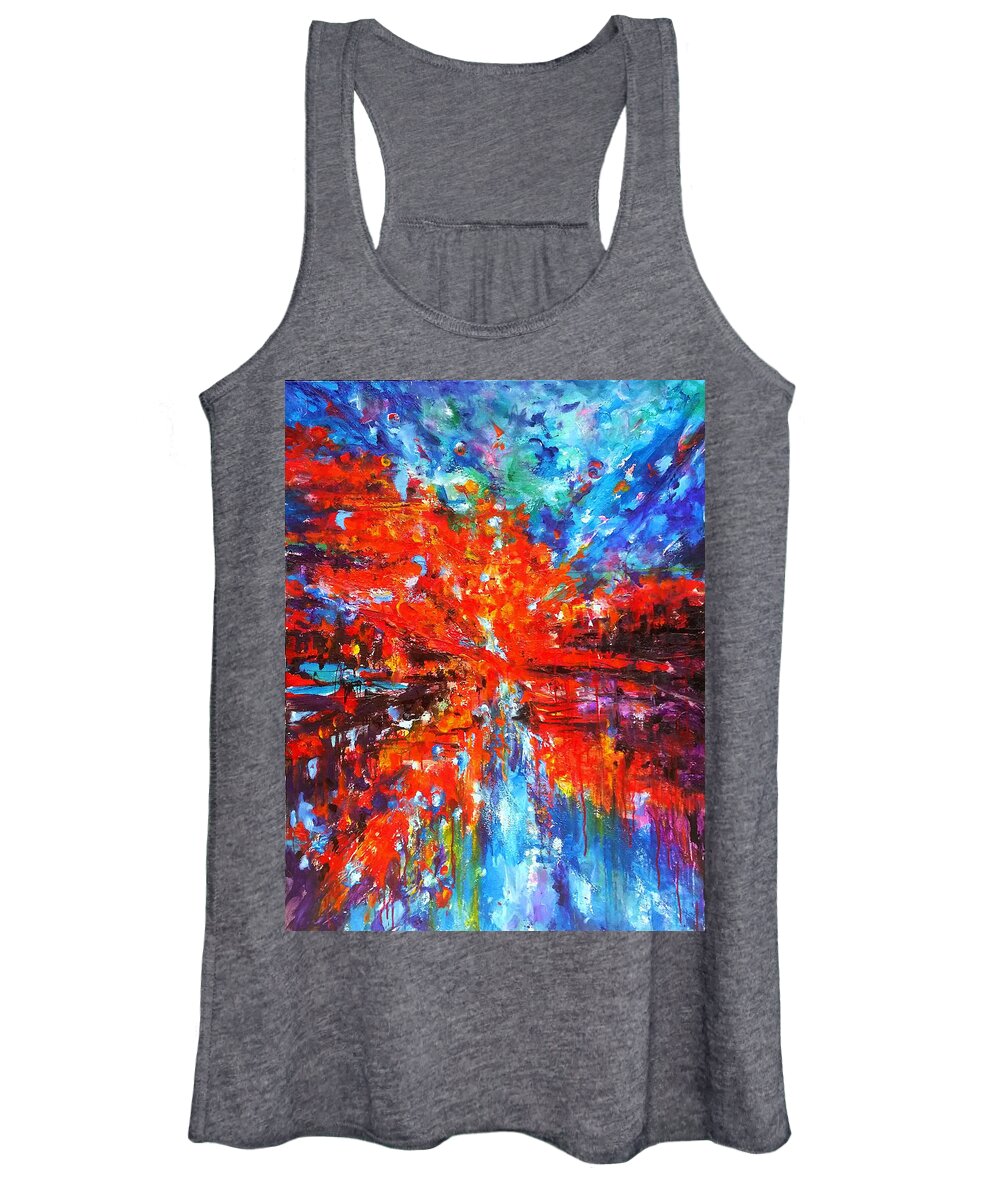 Energy Spiritual Art Women's Tank Top featuring the painting Composition # 2. Series Abstract Sunsets by Helen Kagan