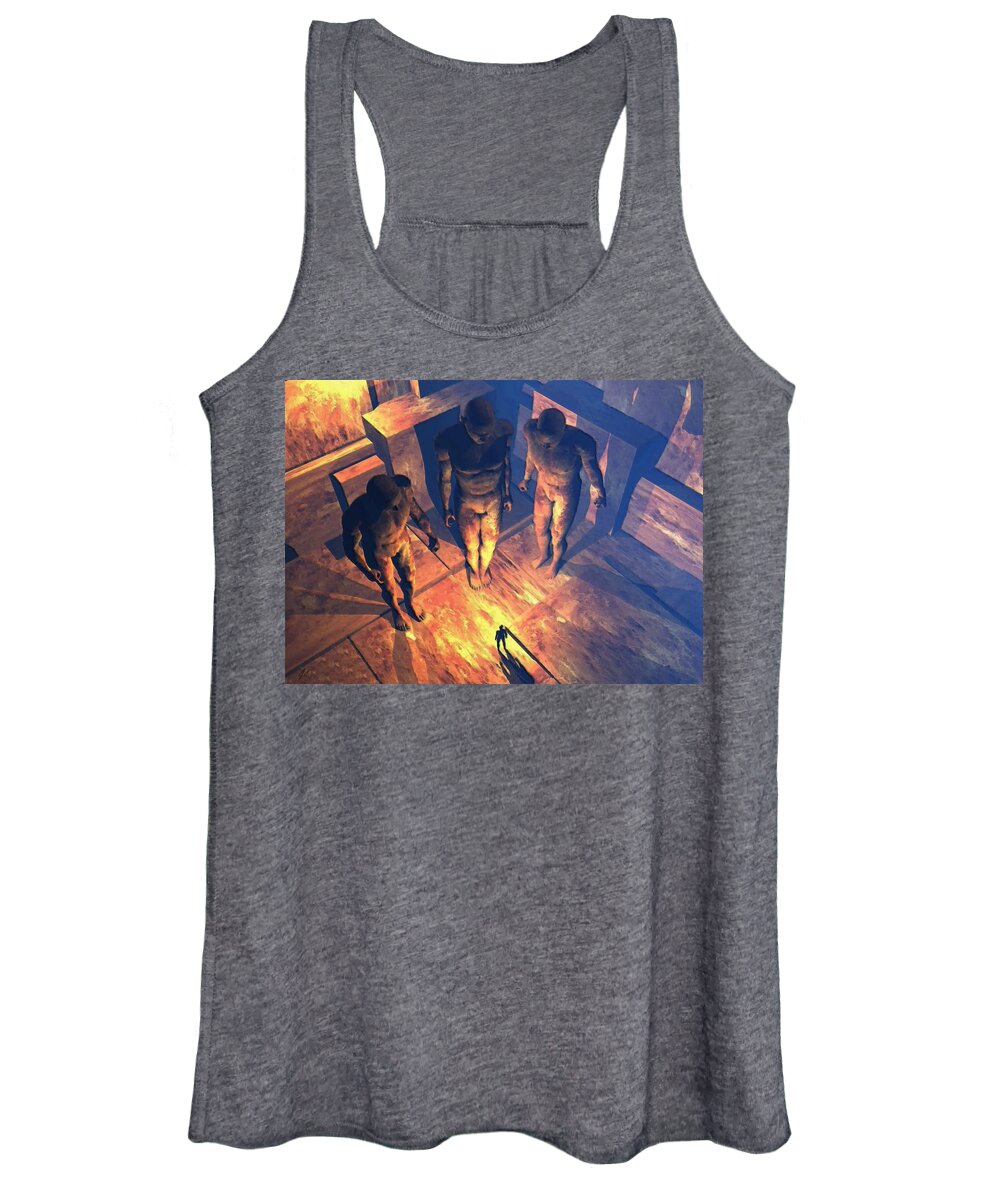Confronted Women's Tank Top featuring the digital art Confronted By Malignant Forces by John Alexander