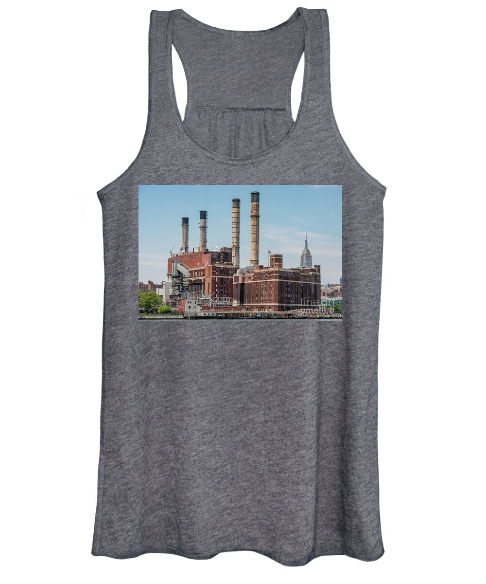 Consolidated Edison Women's Tank Top featuring the photograph Consolidated Edison Plant in Manhattan by David Oppenheimer