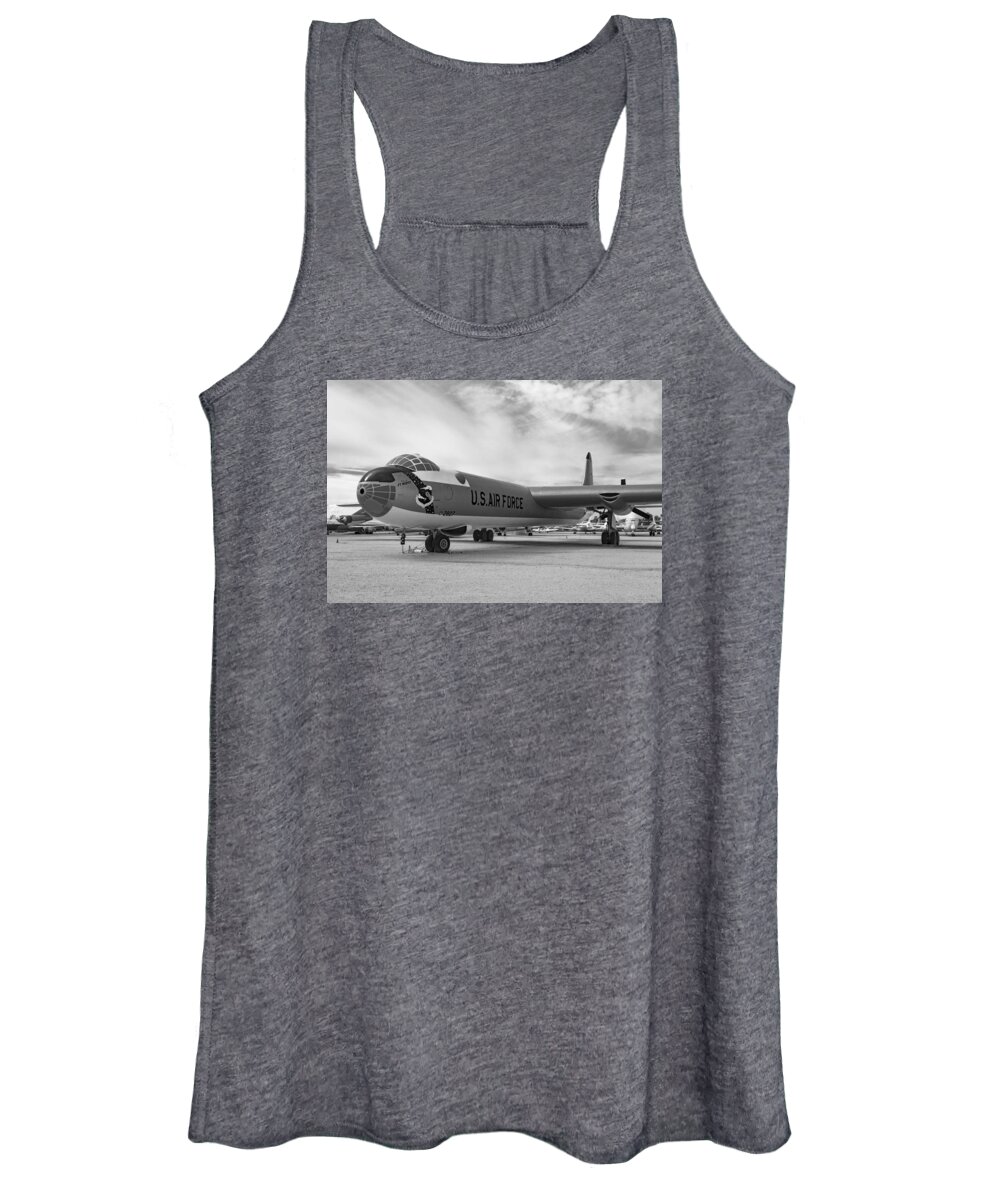 Convair B-36 Peacemaker. The B-36 Was A Strategic Bomber Built By Convair And Operated By The United States Air Force From 1949 To 1959. The Peacemaker Was The Largest Mass-produced Piston Engine Aircraft Ever Made. Women's Tank Top featuring the photograph Convair B-36 Peacemaker by Rick Pisio