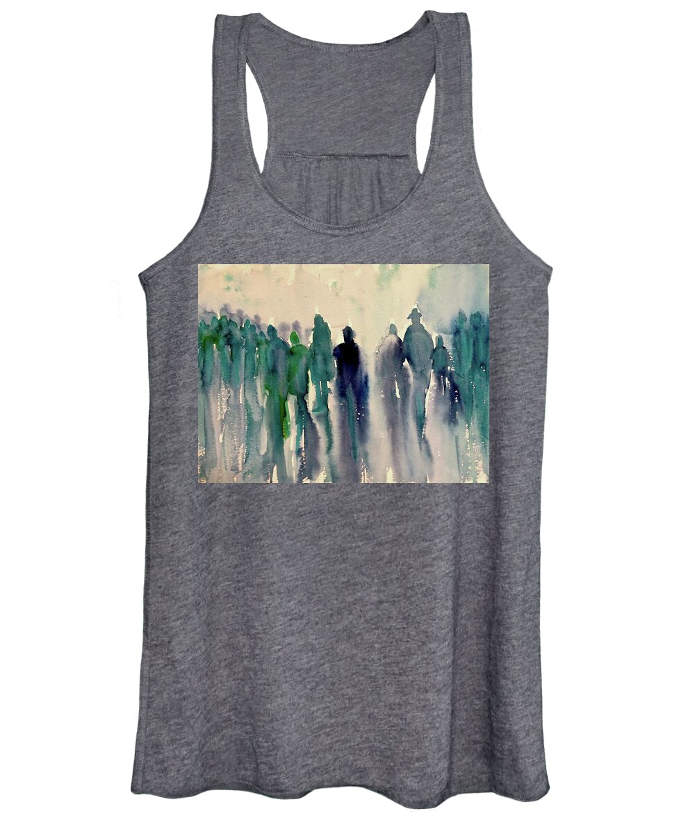 Crowds Women's Tank Top featuring the painting Cool People by Georgia Mansur