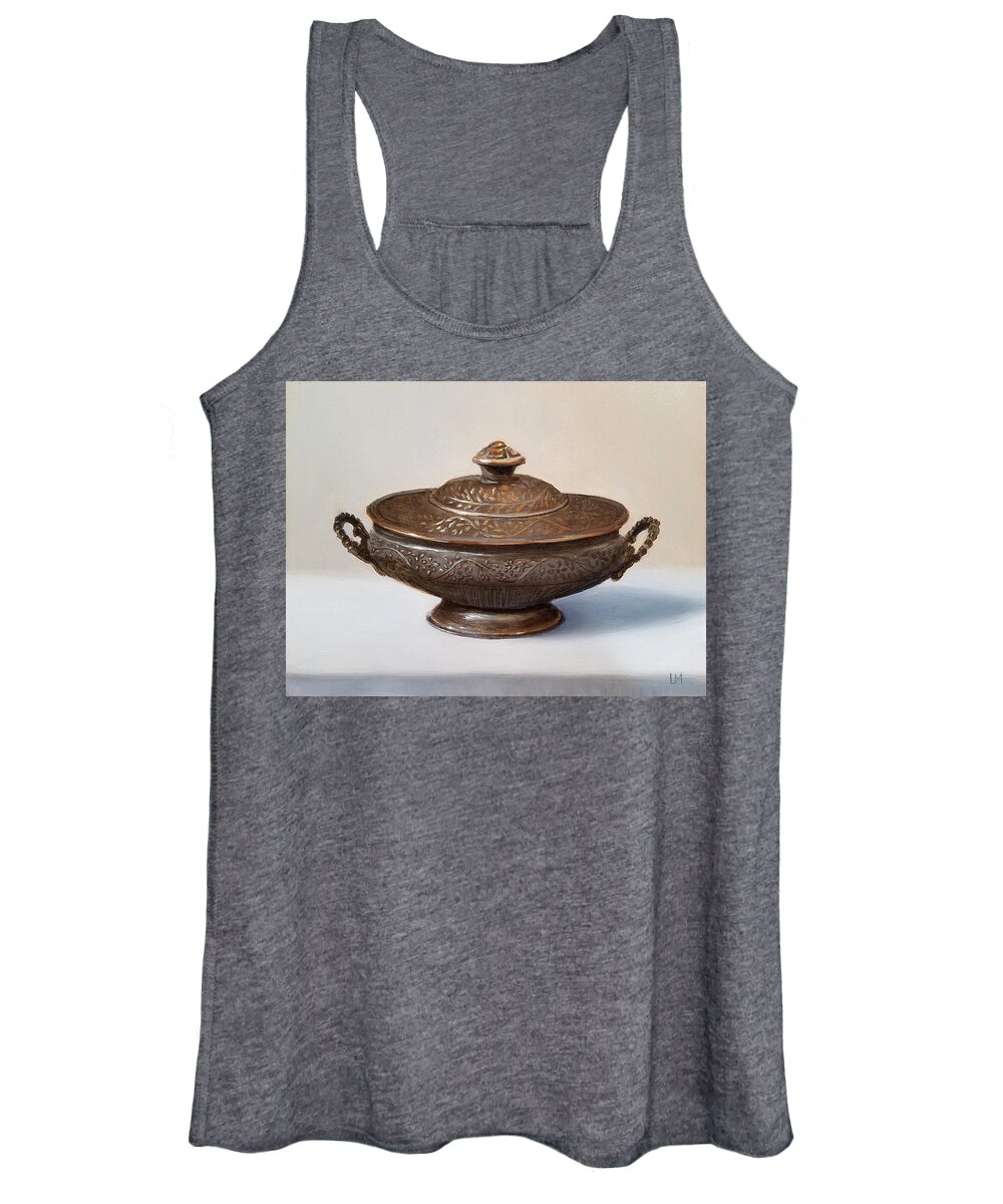 Oil Women's Tank Top featuring the painting Copper Vessel by Linda Merchant