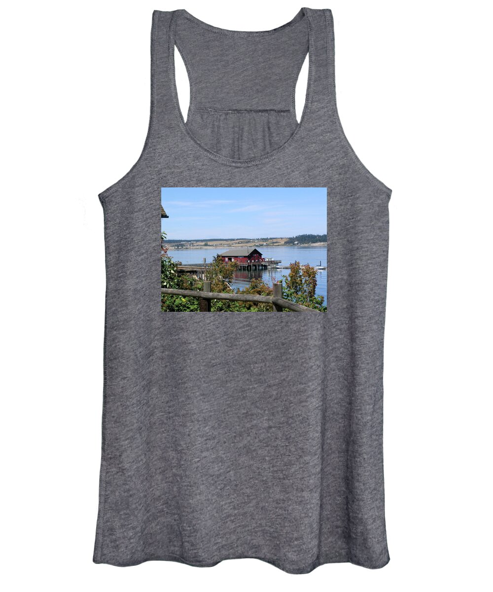 Coupeville Women's Tank Top featuring the photograph Coupeville Wharf II by Mary Gaines