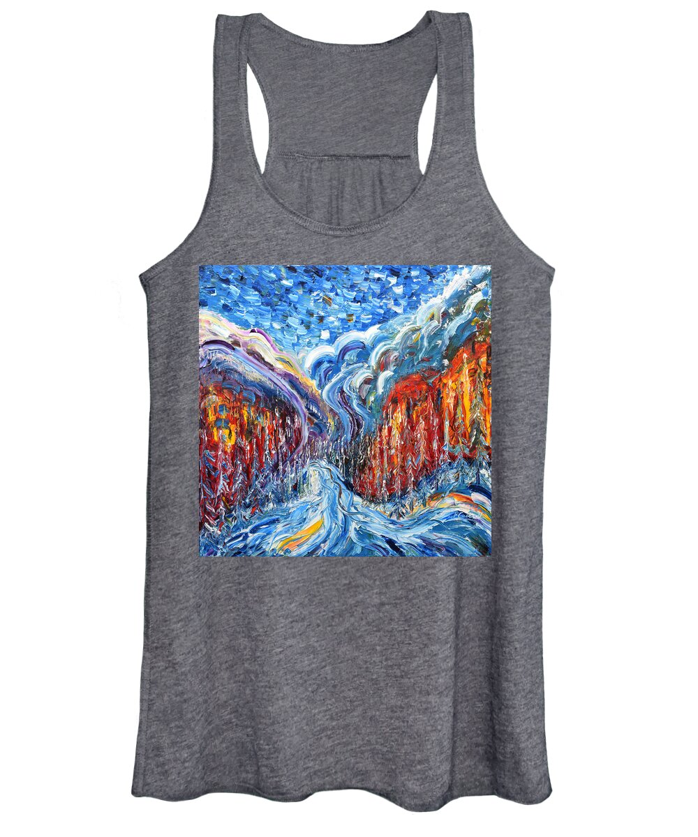 Courmayeur Women's Tank Top featuring the painting Courmayeur And Mt Blanc by Pete Caswell