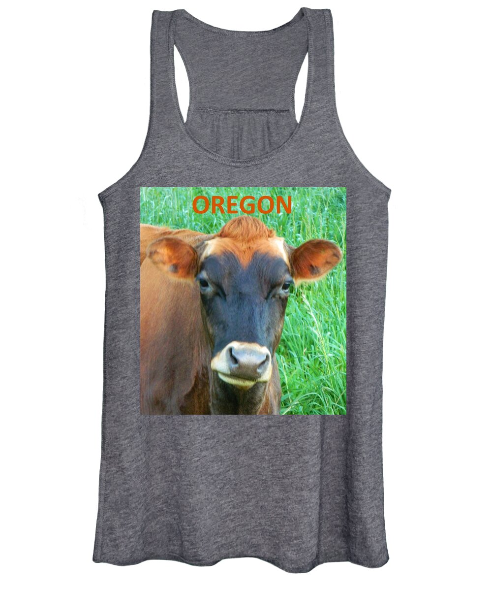 Cows Women's Tank Top featuring the photograph Crazy Cow by Gallery Of Hope 