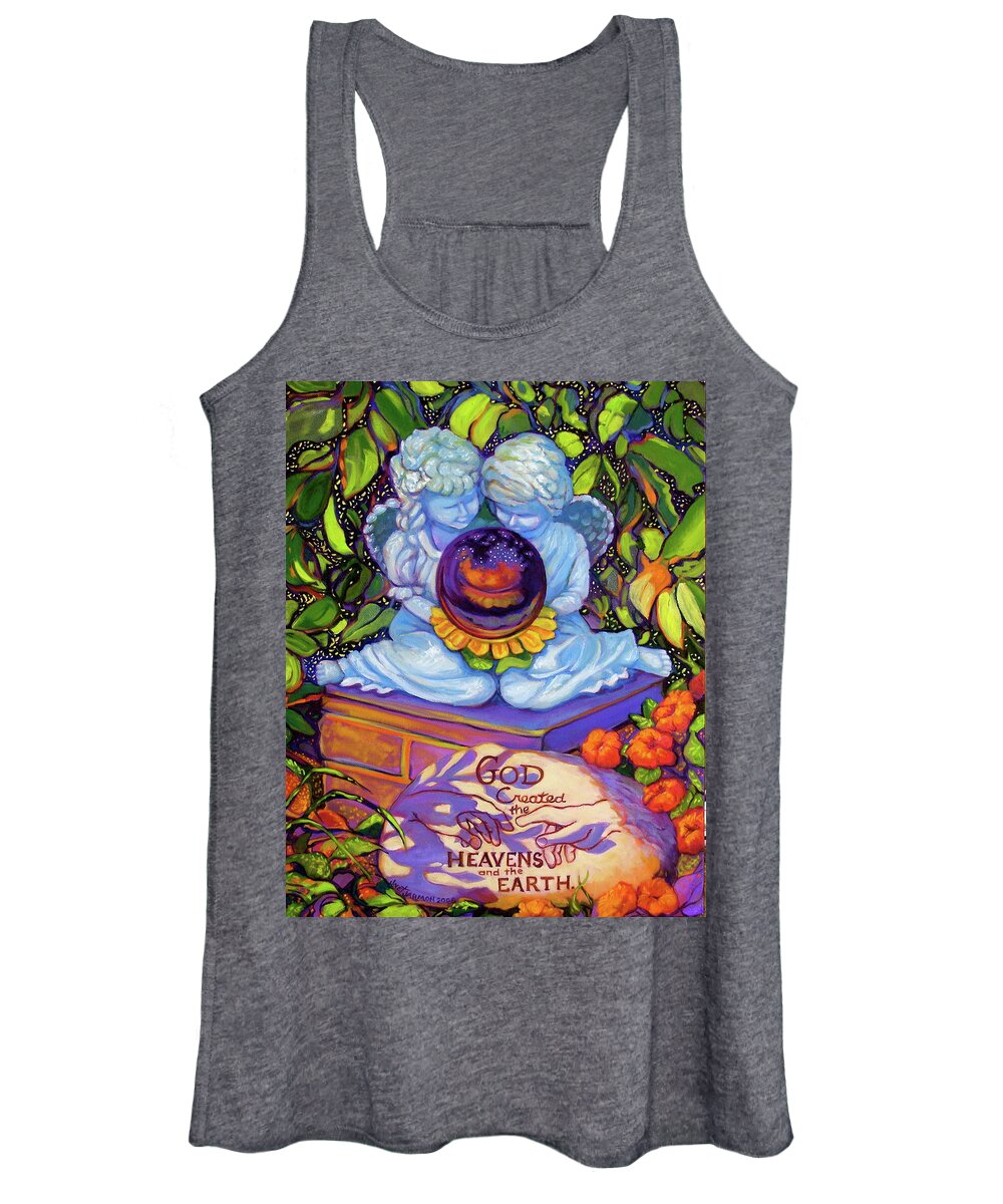 Christian Women's Tank Top featuring the painting Garden Wisdom 1-Creation by Jeanette Jarmon